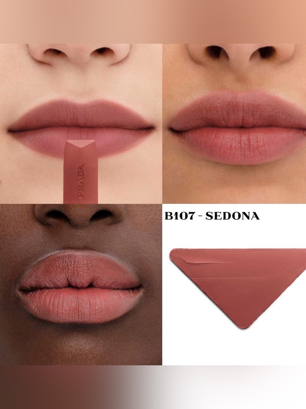 New Prada Monochrome Soft Matte Lipstick - B107 Sedona - Picture 3 of 6